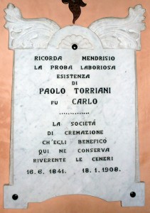 Lapide in ricordo di Paolo Torriani